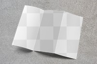 Tri-fold brochure png mockup printed corporate identity on gray background