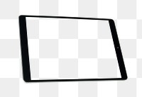 Black tablet screen mockup transparent png