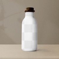 Milk bottle mockup png transparent, product packaging for dairy business