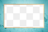 Gold frame png turquoise background