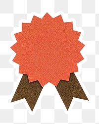 Orange prize badge paper craft sticker design element
