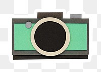 Green analog camera paper craft sticker design element