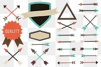 Hipster paper craft set design element