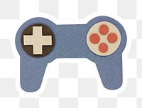 Blue game controller paper craft sticker design element