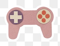 Pink game controller paper craft sticker design element