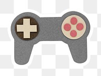 Gray game controller paper craft sticker design element