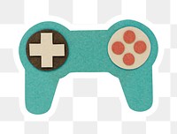 Green game controller paper craft sticker design element