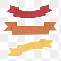 Colorful ribbon banner paper craft sticker set design element