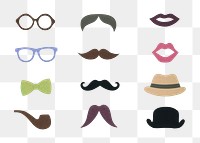 Hipster paper craft icon set design element