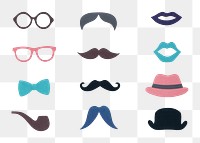 Hipster paper craft icon set design element