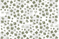 Block print png square pattern background in green