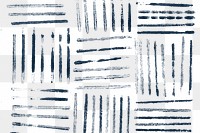 Striped png pattern background with blue DIY block prints