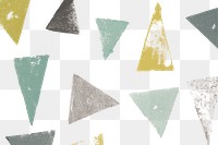 Triangle png pattern background with green DIY block prints