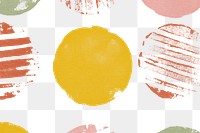 Circle png pattern background with colorful DIY block prints