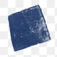 Blue block print png in uneven square shape sticker