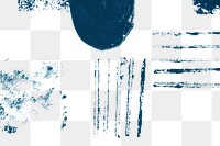 Block print png geometric pattern background in blue 