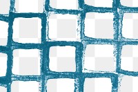 Block print png grid pattern background in blue