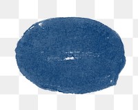 Blue oval sticker png block print style