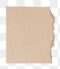 Handmade torn paper craft png in beige earth tone