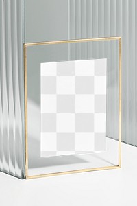 Png picture frame mockup with gold frame