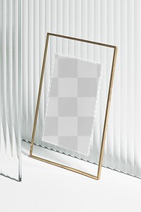 Png picture frame mockup with gold frame