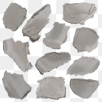 Png smeared wet cement texture element set