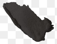 Png smeared wet cement texture element in black tone