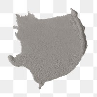 Png smeared wet cement texture element in gray tone