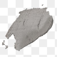 Png smeared wet cement texture element in gray tone