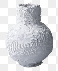 Png rough textured ceramic vase mockup