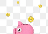 Png piggy bank finance background png DIY dry clay creative art for kids