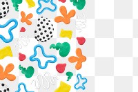 Png cute clay patterned border with texture DIY creative art for kids