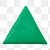 Png clay triangle geometric shape green cute graphic for kids