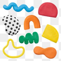 Png abstract shape clay craft textured colorful DIY creative art set