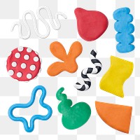 Png abstract shape clay craft textured colorful DIY creative art set