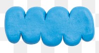 Png abstract shape clay craft wavy textured shape in blue DIY creative art