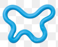 Png abstract shape clay craft irregular textured shape in blue DIY creative art