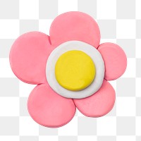 Png pink flower clay craft cute nature handmade creative art graphic