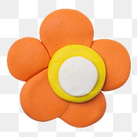 Png orange flower clay craft cute nature handmade creative art graphic