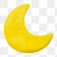 Png yellow moon clay craft cute handmade creative art graphic