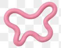 Png abstract shape clay craft irregular textured shape in pink DIY creative art