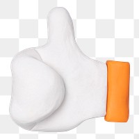 Png thumbs up clay icon cute handmade marketing creative craft graphic