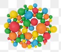 Png colorful dry clay balls handmade creative art for kids