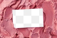 Png business card mockup on pink frosting texture