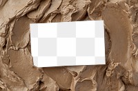 Png business card mockup on chocolate frosting texture