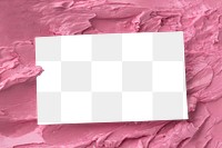 Png business card mockup on pink frosting texture