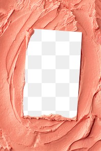 Png business card mockup on orange frosting texture