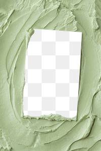 Png business card mockup on green frosting texture