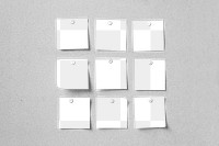 Paper png mockup, memo on gray background