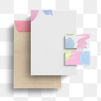 Creative corporate identity mockup png colorful acrylic paint stationery